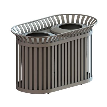 Carnival Dual Receptacle - CRTR2-32-Platinum w/ Flat Lid