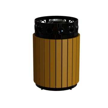 Gramercy Receptacle - GRTRB-32-RPC-Black with Ash Dome Lid
