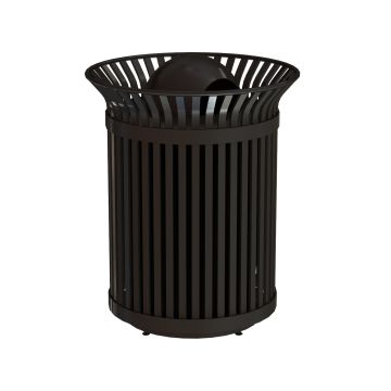 Windsor Trash Receptacle - WNTR-36-Gunmetal with Dome Lid