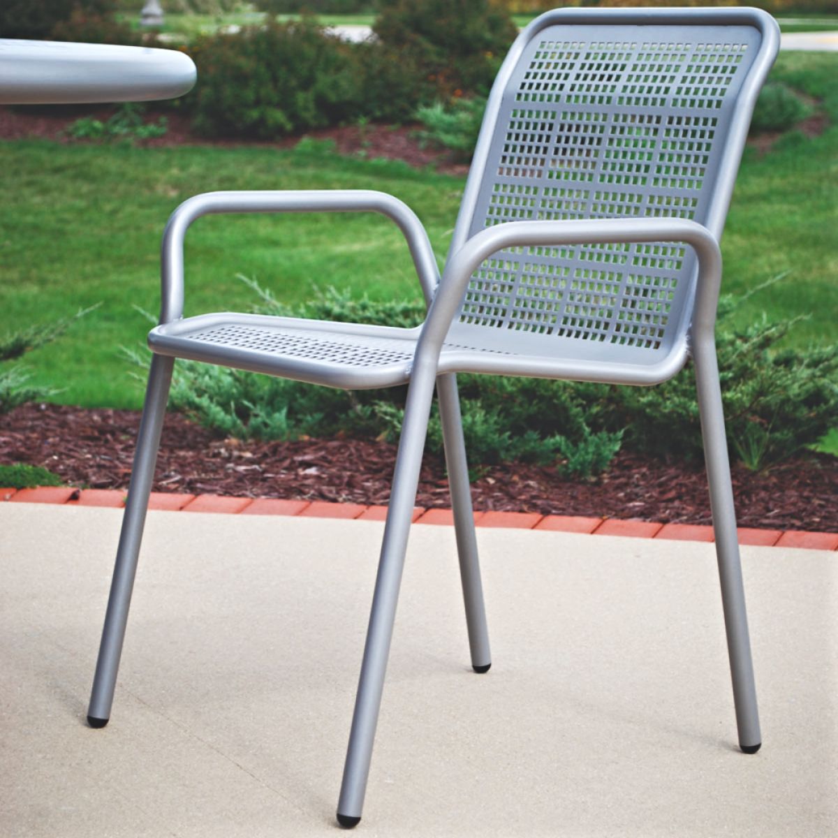 Cafe Chair - Perforated Metal w/ Arms CFC-PMA