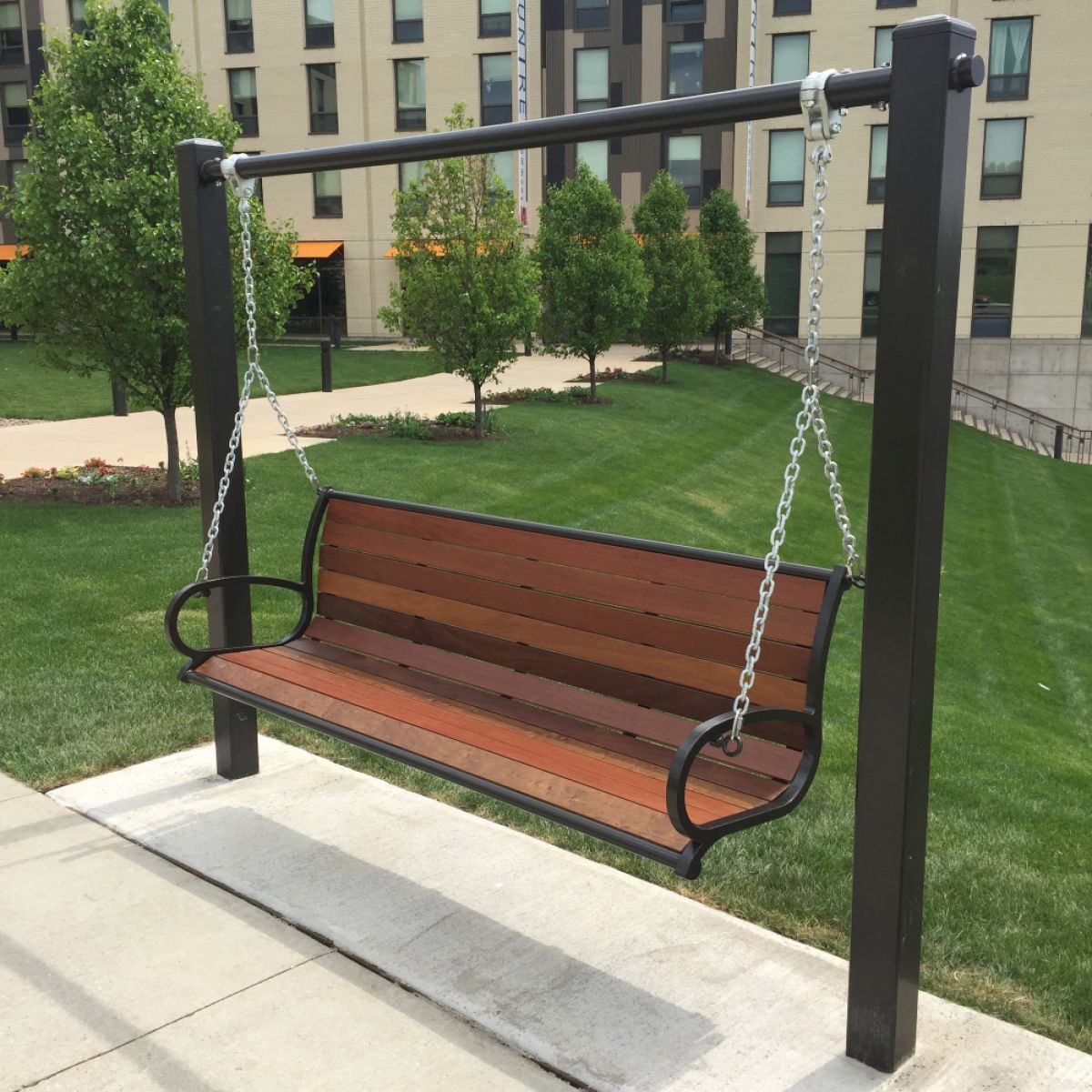LABS-6-WI-IG-P (Swing bench with Ipe seat & In Ground mount)