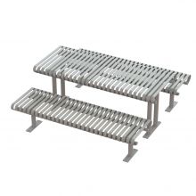 Carnival Picnic Table w/ seats - CRTP-6S-SF-Platinum