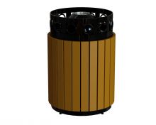 Gramercy Receptacle - GRTRB-32-RPC-Black with Ash Dome Lid