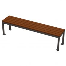 Thomas Steele Monona Flat Bench with Ipe Wood & Galvanized frame