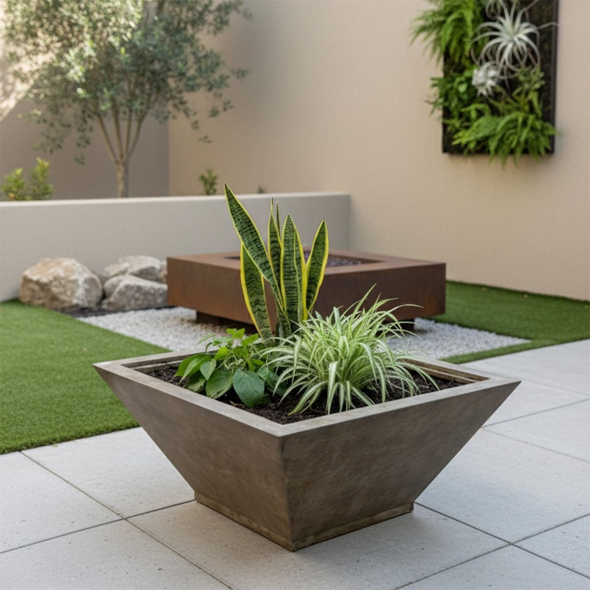 Bassett Concrete Planter