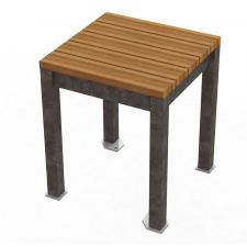 Thomas Steele Monona Dining Stool with Ipe wood and Galvanized frame