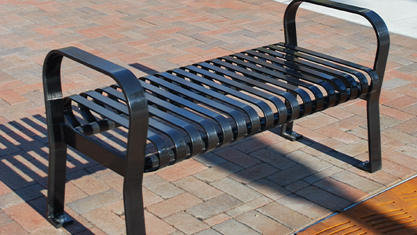 Black Flat Metal Bench